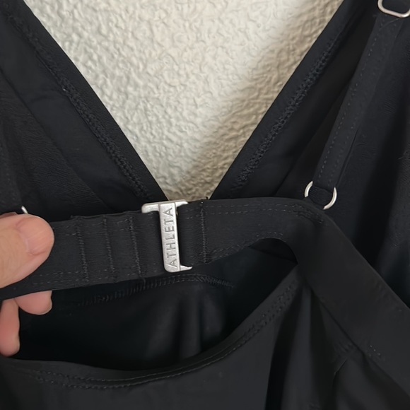 Athleta clean strap tankini adjustable strap swim top black - Picture 4 of 6